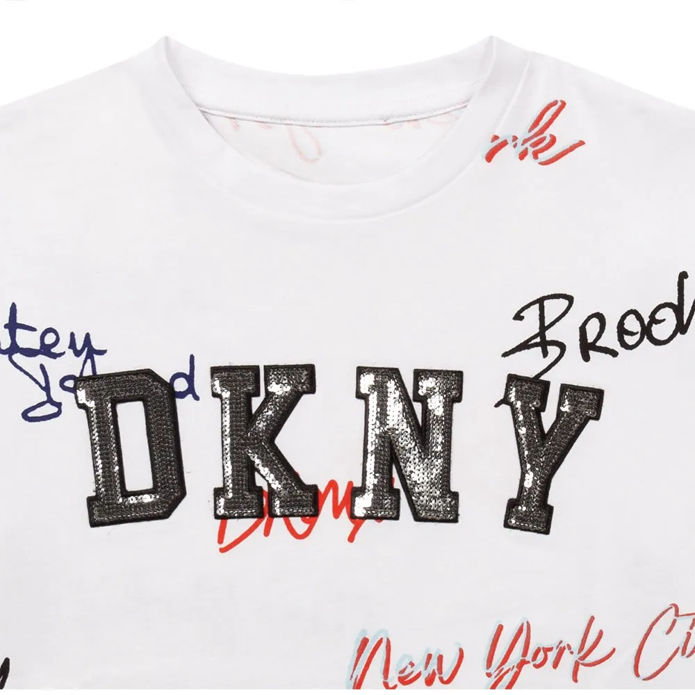 Dkny D35s00 Kurzarm-t-shirt, White, 14Y Dkny D35s00 Kurzarm-t-shirt, White, 14Y