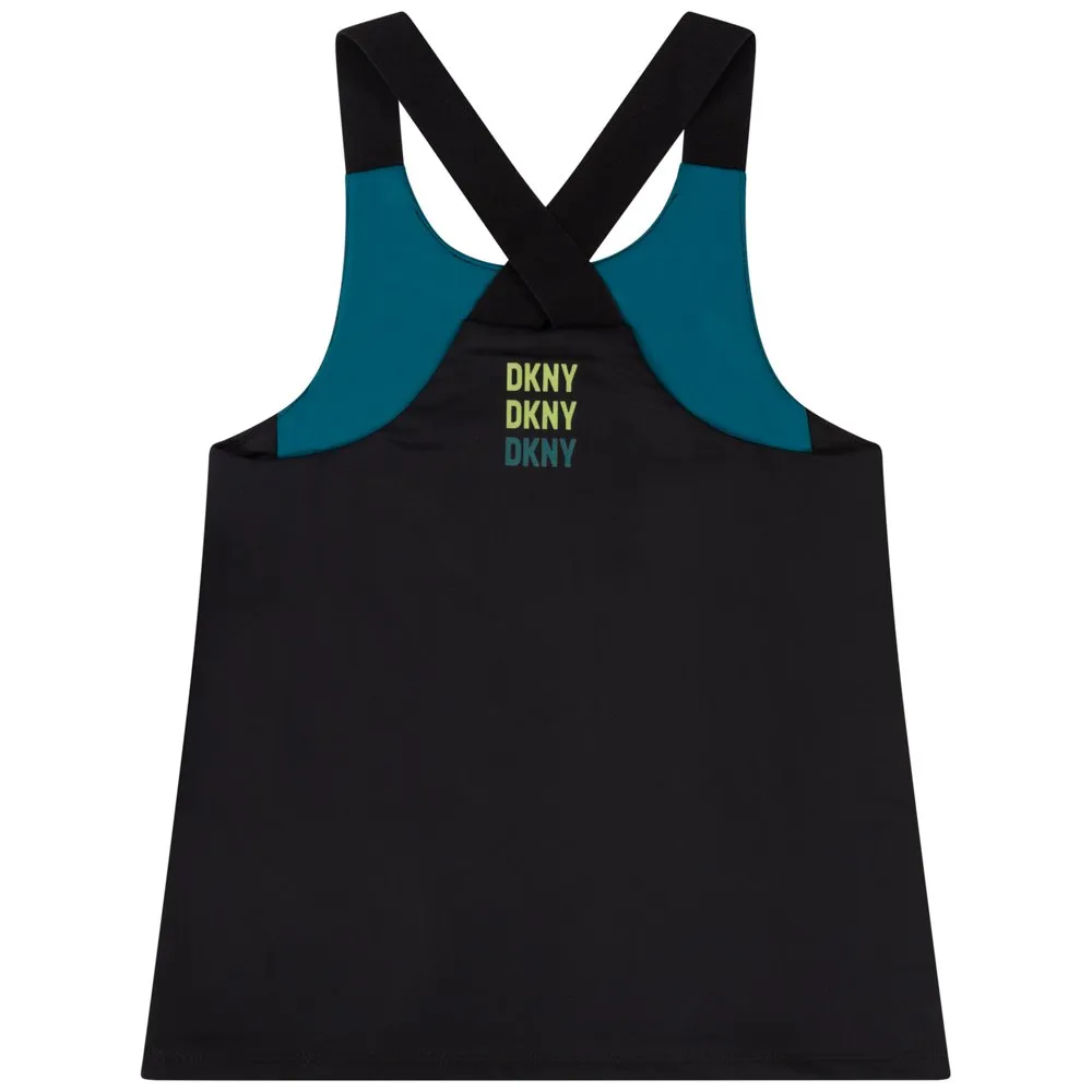 Dkny D35s47 ärmelloses T-shirt, Blue, 14Y Dkny D35s47 ärmelloses T-shirt, Blue, 14Y