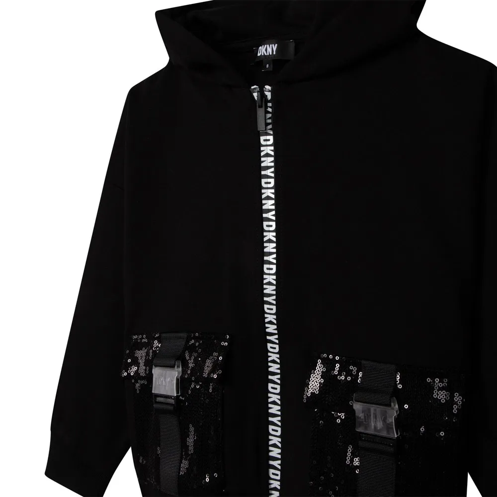 Dkny D35s57 Kapuzenpullover, Black, 14Y