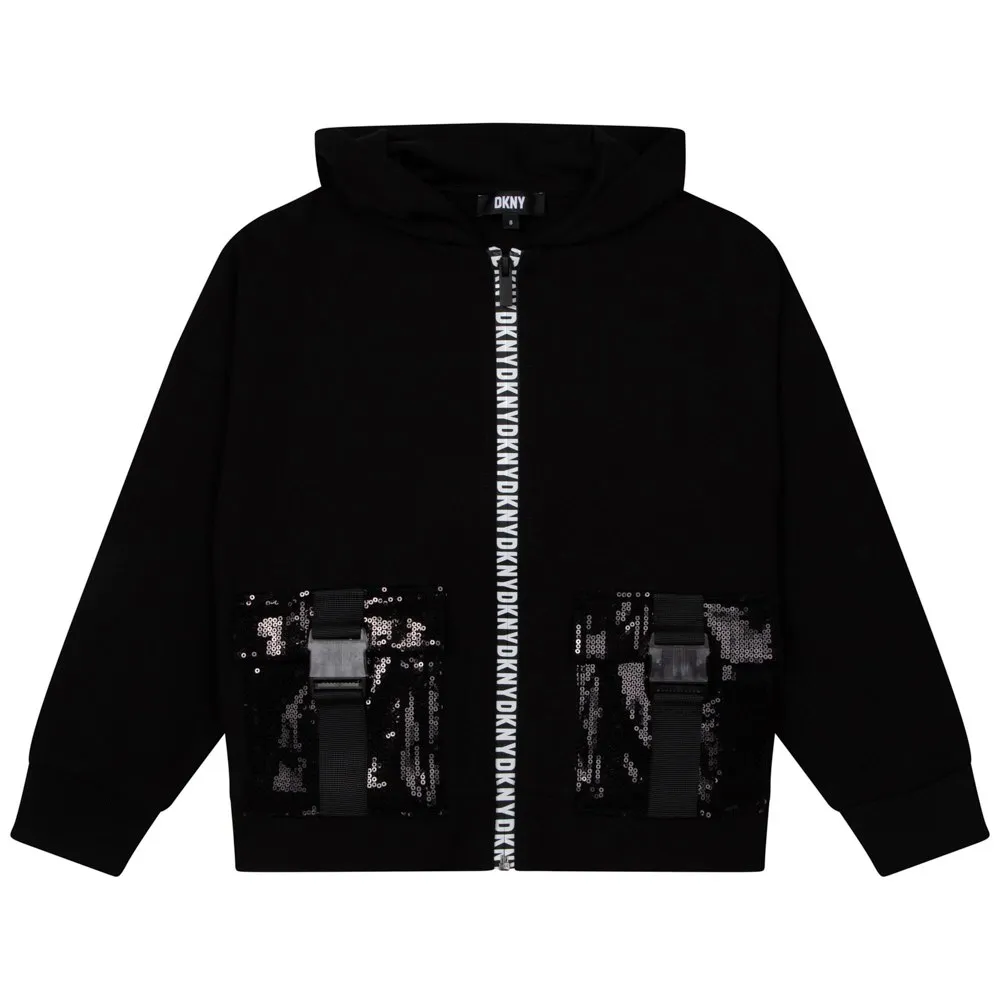 Dkny D35s57 Kapuzenpullover, Black, 14Y