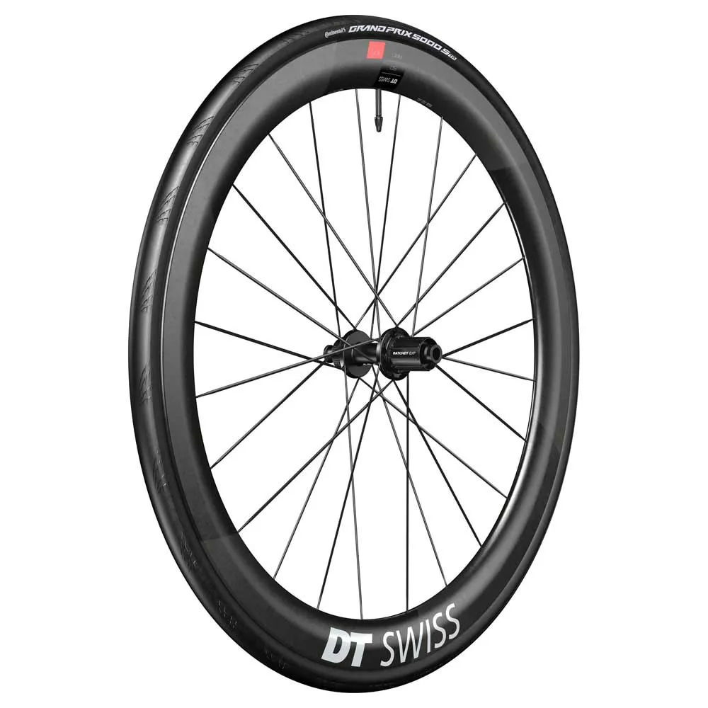 DT Swiss Arc 1100 Dicut 50 Disc Cl Tubeless + Continental Gp5000 Str 700 X 28 Rennrad-hinterrad, Black, 12 x 142mm, Shimano/Sram HG