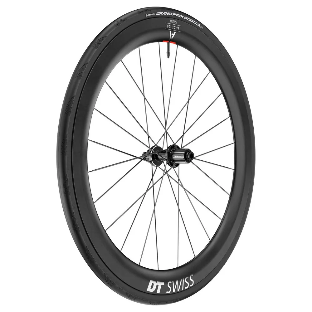 DT Swiss Arc 1100 Dicut 55 Cl Disc Tubeless + Continental Gp5000 Str 30-622 Rennrad-hinterrad, Black, 12 x 142mm, Shimano/Sram HG DT Swiss Arc 1100 Dicut 55 Cl Disc Tubeless + Continental Gp5000 Str 30-622 Rennrad-hinterrad, Black, 12 x 142mm, Shimano/Sram HG