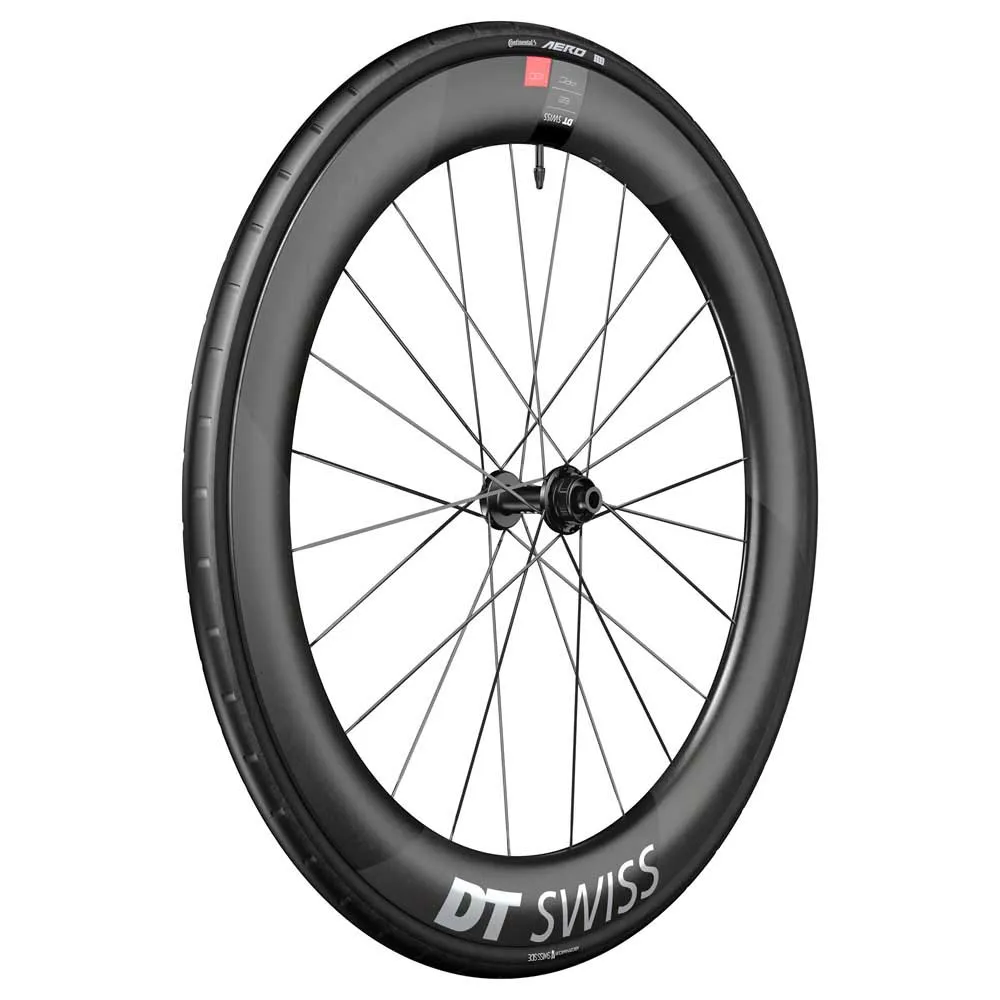 DT Swiss Arc 1100 Dicut 62 Disc Cl Tubeless + Continental Aero 111 700 X 26 Rennrad-vorderrad, Black, 12 x 100mm DT Swiss Arc 1100 Dicut 62 Disc Cl Tubeless + Continental Aero 111 700 X 26 Rennrad-vorderrad, Black, 12 x 100mm