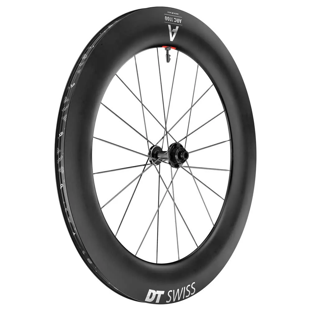 DT Swiss Arc 1100 Dicut 85 Cl Disc Tubeless Rennrad-vorderrad, Black, 12 x 100mm