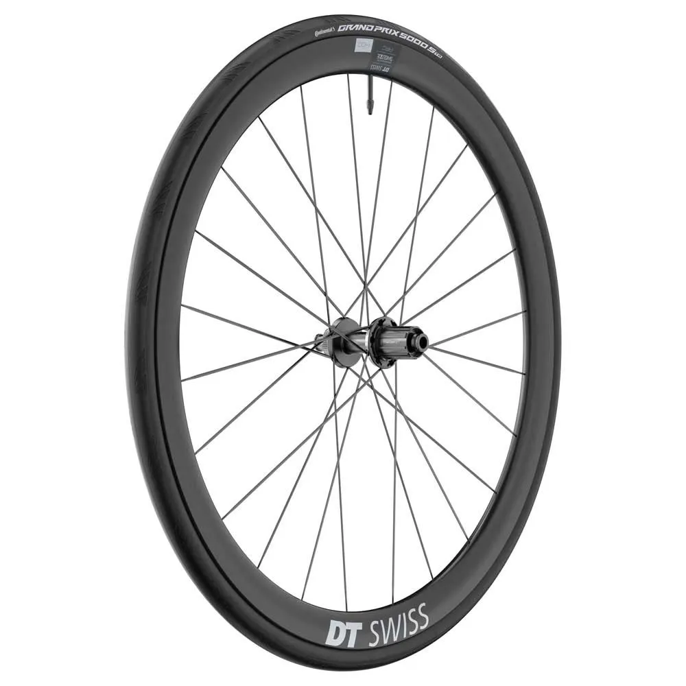 DT Swiss Arc 1400 Dicut 38 Disc Cl Tubeless + Continental Gp5000 Str 700 X 28 Rennrad-hinterrad, Black, 12 x 142mm, Shimano/Sram HG
