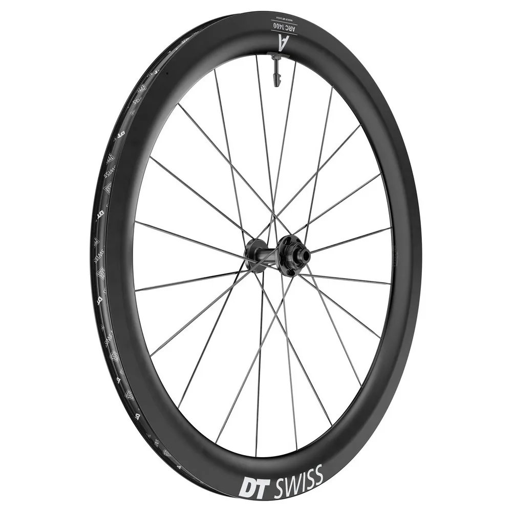 DT Swiss Arc 1400 Dicut 55 Cl Disc Tubeless Rennrad-vorderrad, Black, 12 x 100mm