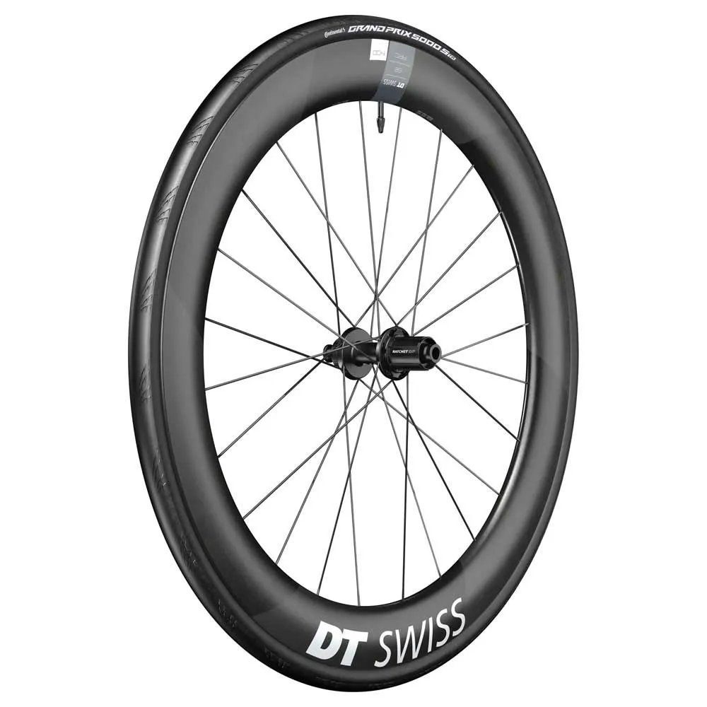 DT Swiss Arc 1400 Dicut 62 Disc Cl Tubeless + Continental Gp5000 Str 700 X 28 Rennrad-hinterrad, Black, 12 x 142mm, Shimano/Sram HG DT Swiss Arc 1400 Dicut 62 Disc Cl Tubeless + Continental Gp5000 Str 700 X 28 Rennrad-hinterrad, Black, 12 x 142mm, Shimano/Sram HG