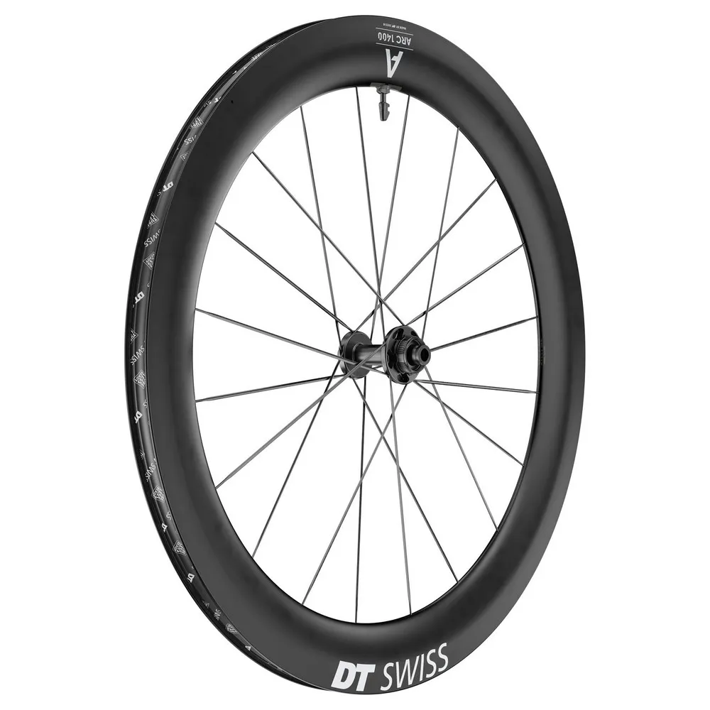 DT Swiss Arc 1400 Dicut 65 Cl Disc Tubeless Rennrad-vorderrad, Black, 12 x 100mm DT Swiss Arc 1400 Dicut 65 Cl Disc Tubeless Rennrad-vorderrad, Black, 12 x 100mm