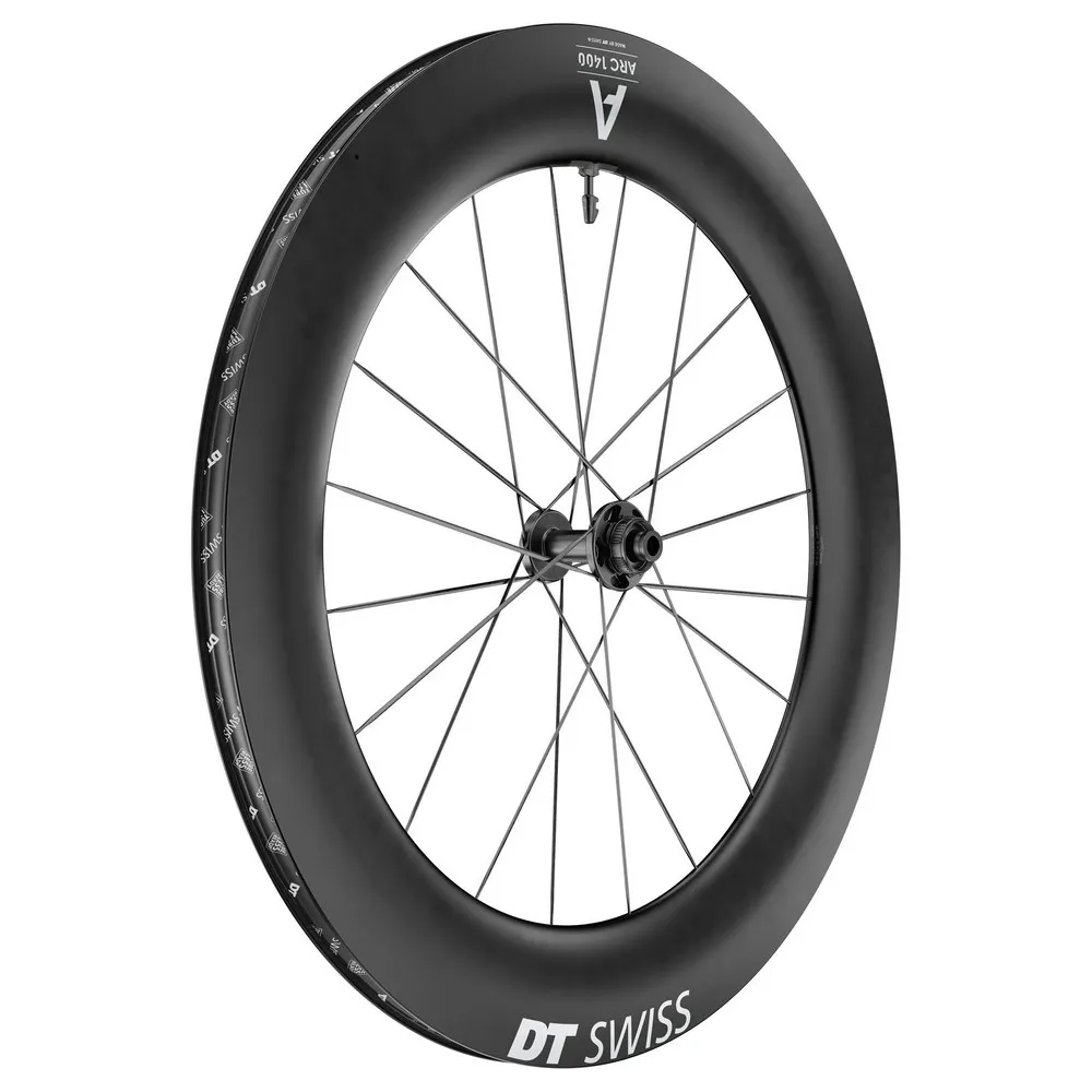 DT Swiss Arc 1400 Dicut 85 Cl Disc Tubeless Rennrad-vorderrad, Black, 12 x 100mm DT Swiss Arc 1400 Dicut 85 Cl Disc Tubeless Rennrad-vorderrad, Black, 12 x 100mm