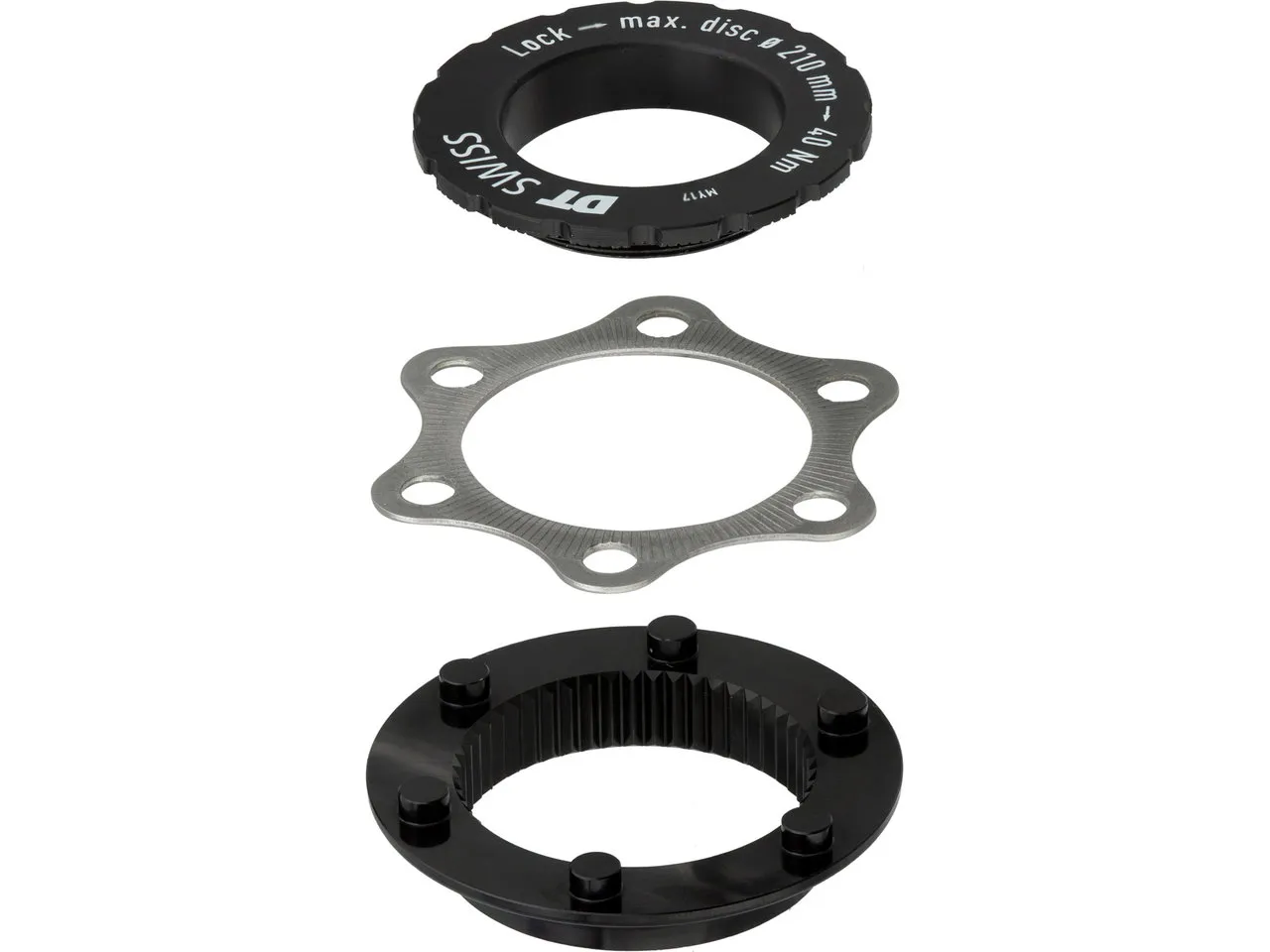 DT Swiss Bremsscheibenadapter Center Lock auf 6-Loch für MTB, Schwarz, one_size DT Swiss Bremsscheibenadapter Center Lock auf 6-Loch für MTB, Schwarz, one_size