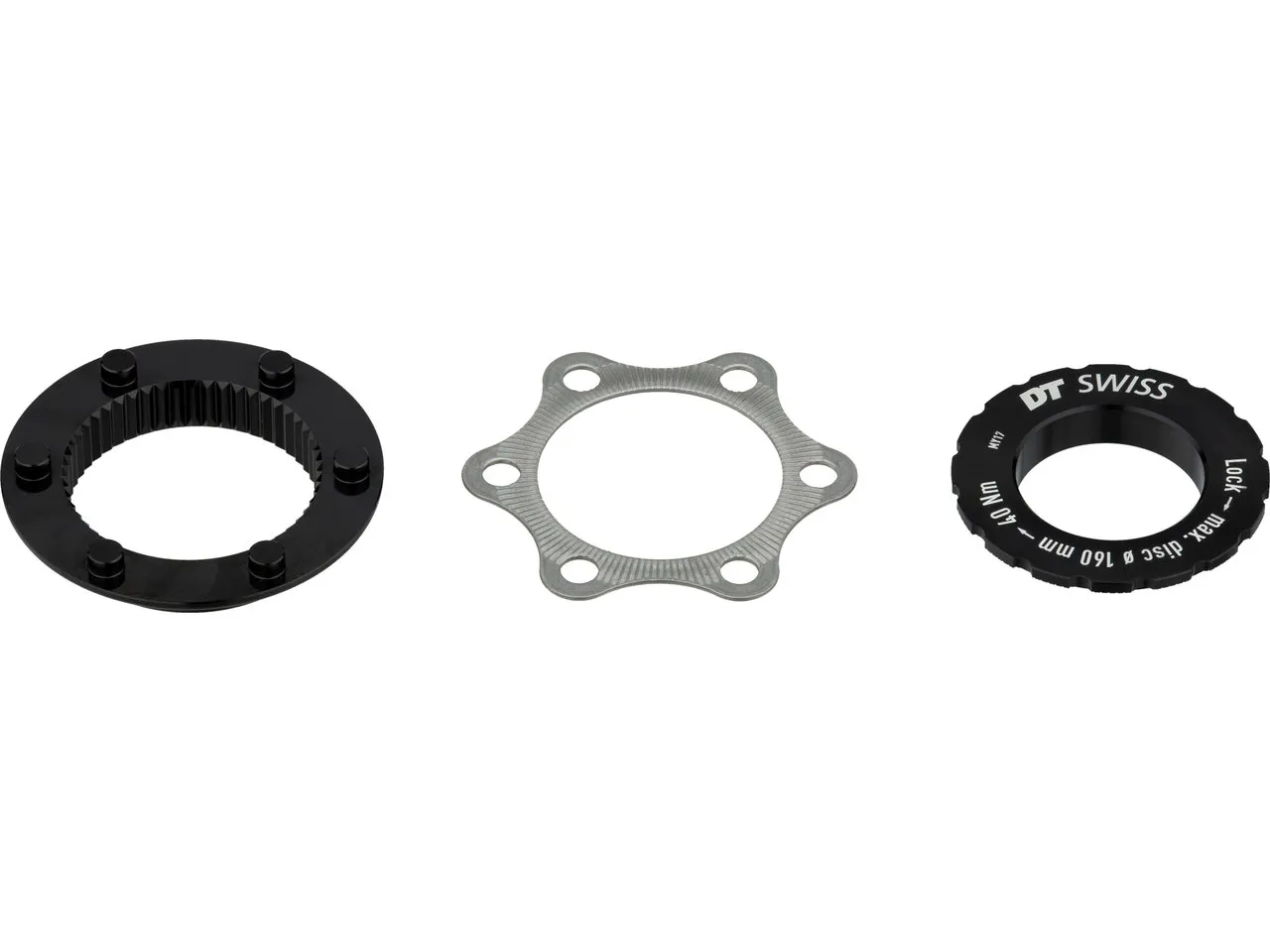DT Swiss Bremsscheibenadapter Center Lock auf 6-Loch für Road, Schwarz, One Size