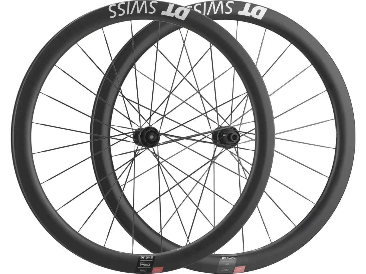 DT Swiss ERC 1100 DICUT 45 Carbon Disc Center Lock 28" Laufradsatz, Schwarz, 28" Satz (VR 12 x 100 + HR 12 x 142) Shimano