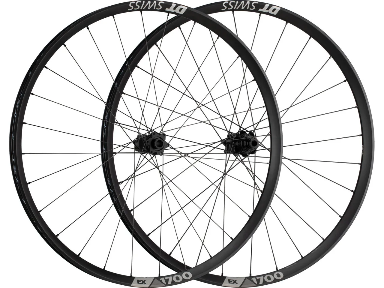 DT Swiss EX 1700 SPLINE 30 Boost Disc 6-Loch 27,5" Laufradsatz, Schwarz, 27.5" Satz (VR 15 x 110 Boost + HR 12 x 148 Boost) Shimano Micro Spline DT Swiss EX 1700 SPLINE 30 Boost Disc 6-Loch 27,5" Laufradsatz, Schwarz, 27.5" Satz (VR 15 x 110 Boost + HR 12 x 148 Boost) Shimano Micro Spline