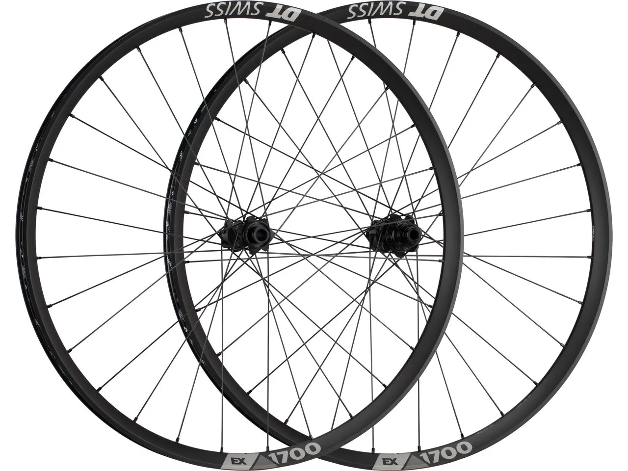 DT Swiss EX 1700 SPLINE 30 Boost Disc Center Lock 27,5" Laufradsatz, Schwarz, 27.5" Satz (VR 15 x 110 Boost + HR 12 x 148 Boost) Shimano DT Swiss EX 1700 SPLINE 30 Boost Disc Center Lock 27,5" Laufradsatz, Schwarz, 27.5" Satz (VR 15 x 110 Boost + HR 12 x 148 Boost) Shimano