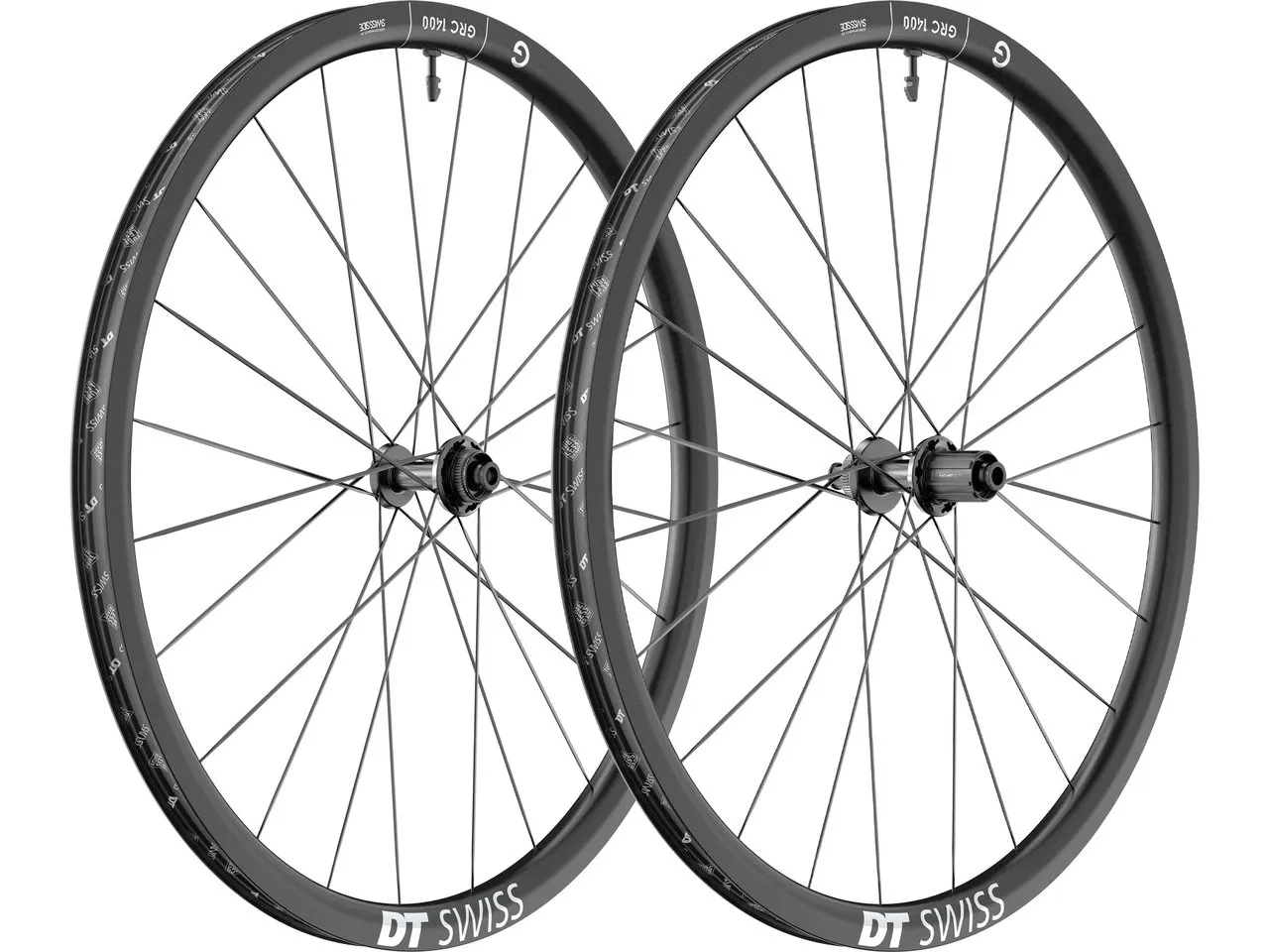 DT Swiss GRC 1400 DICUT 30 Disc Center Lock 28" Laufradsatz, Schwarz, 28" Satz (VR 12 x 100 + HR 12 x 142) Shimano Micro Spline DT Swiss GRC 1400 DICUT 30 Disc Center Lock 28" Laufradsatz, Schwarz, 28" Satz (VR 12 x 100 + HR 12 x 142) Shimano Micro Spline