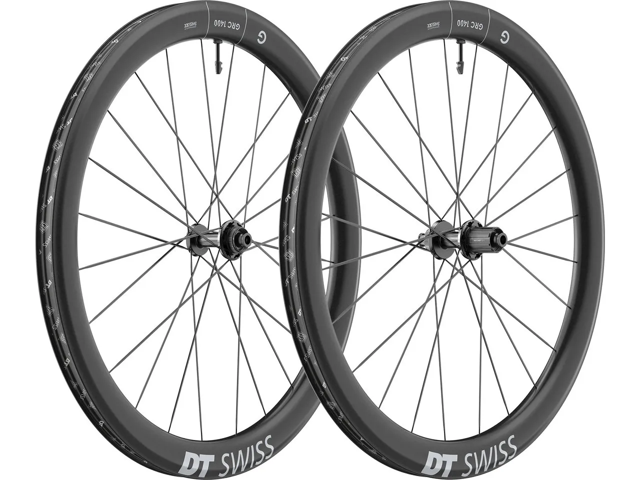 DT Swiss GRC 1400 DICUT 50 Disc Center Lock 28" Laufradsatz, Schwarz, 28" Satz (VR 12 x 100 + HR 12 x 142) Campa N3W DT Swiss GRC 1400 DICUT 50 Disc Center Lock 28" Laufradsatz, Schwarz, 28" Satz (VR 12 x 100 + HR 12 x 142) Campa N3W
