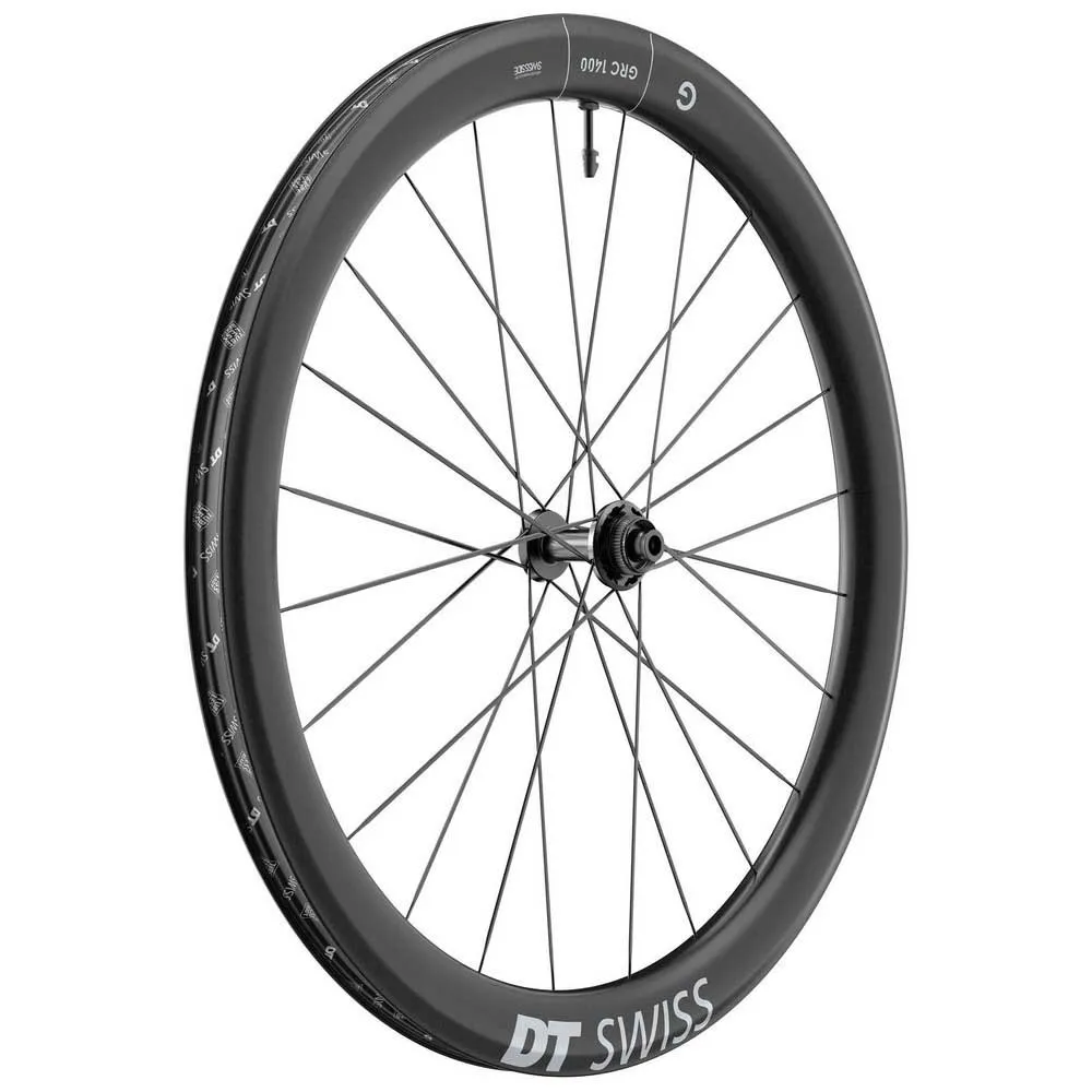 DT Swiss Grc 1400 Dicut Disc Cl Tubeless Presta 49-65mm Rennrad-vorderrad, Black, 12 x 100mm DT Swiss Grc 1400 Dicut Disc Cl Tubeless Presta 49-65mm Rennrad-vorderrad, Black, 12 x 100mm