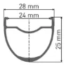 DT Swiss Hg 1800 Spline 25 650b Boost Cl Disc Tubeless Gravel-vorderrad, Black, 12 x 110mm
