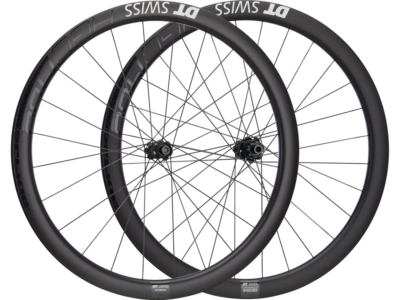 DT Swiss HGC 1400 SPLINE 42 Disc Center Lock Hybrid Carbon 28" Laufradsatz, Schwarz, 28" Satz (VR 12 x 100 + HR 12 x 142) Campagnolo N3W