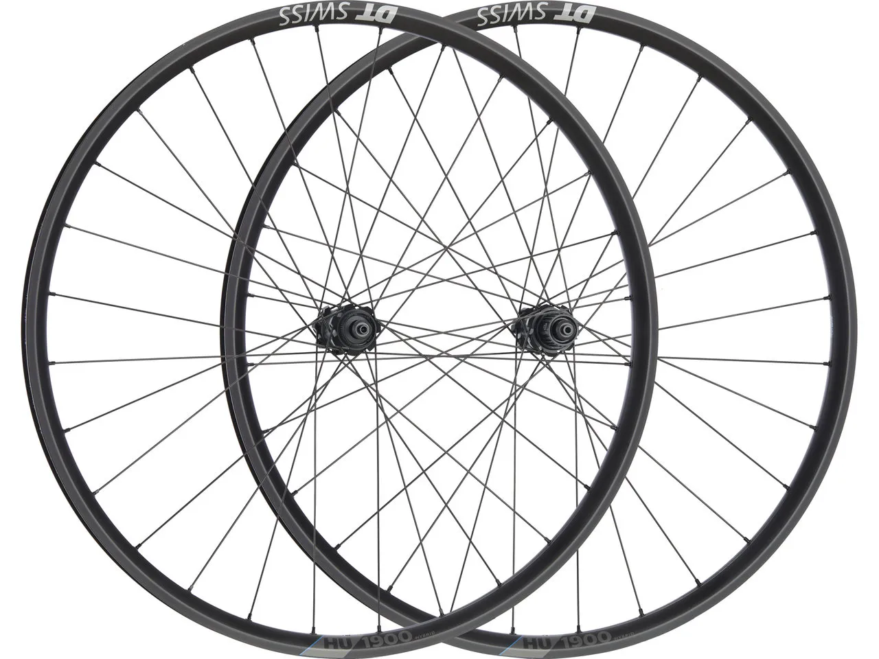 DT Swiss HU 1900 SPLINE 25 Disc Center Lock 29" Laufradsatz, Schwarz, 29" Satz (VR 9 x 100 + HR 10 x 135) Shimano