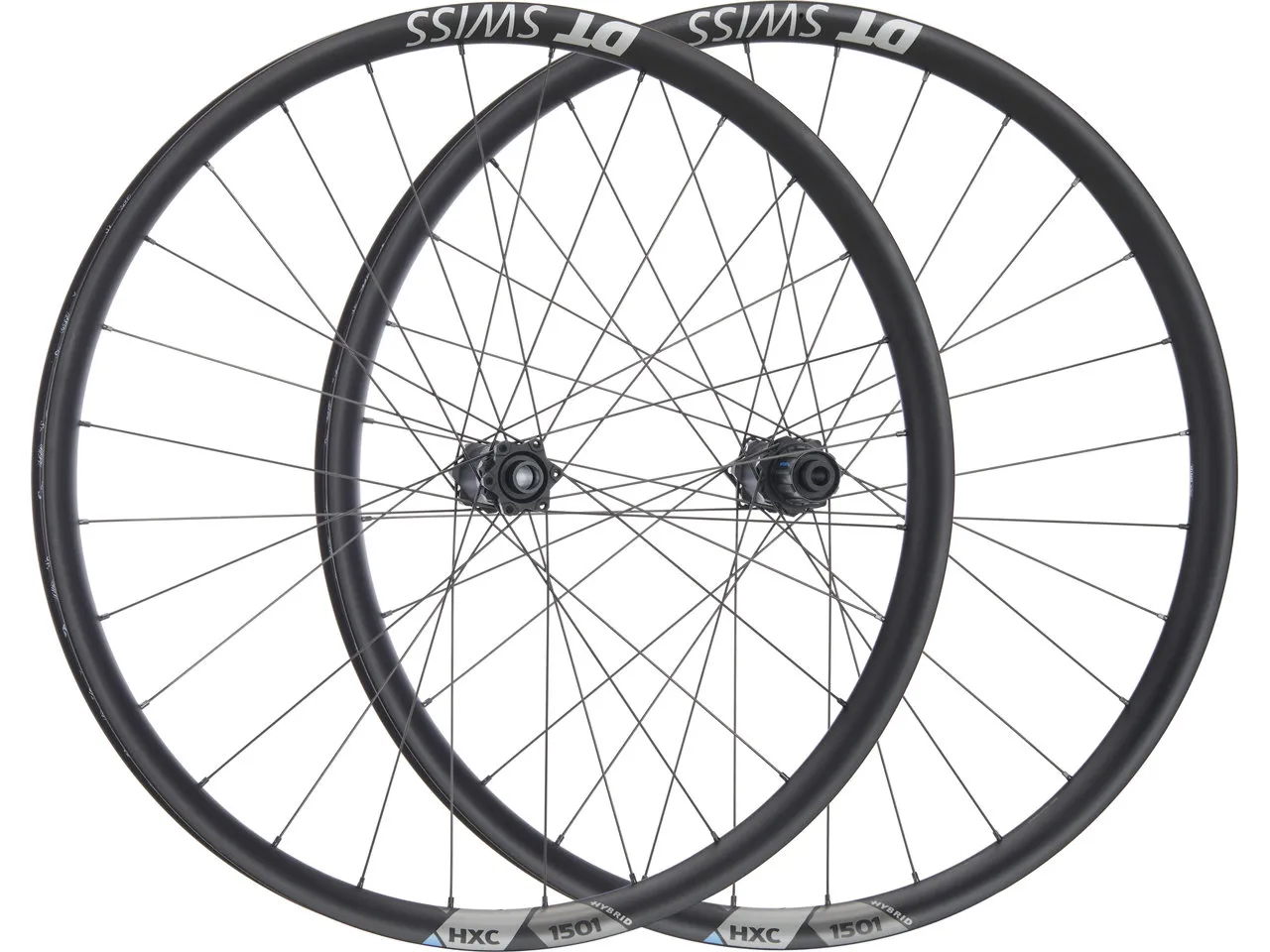 DT Swiss HXC 1501 SPLINE One 27,5" 35 Boost Disc 6-Loch Hybrid Laufradsatz, Schwarz, 27.5" Satz (VR 15 x 110 Boost + HR 12 x 148 Boost) Shimano