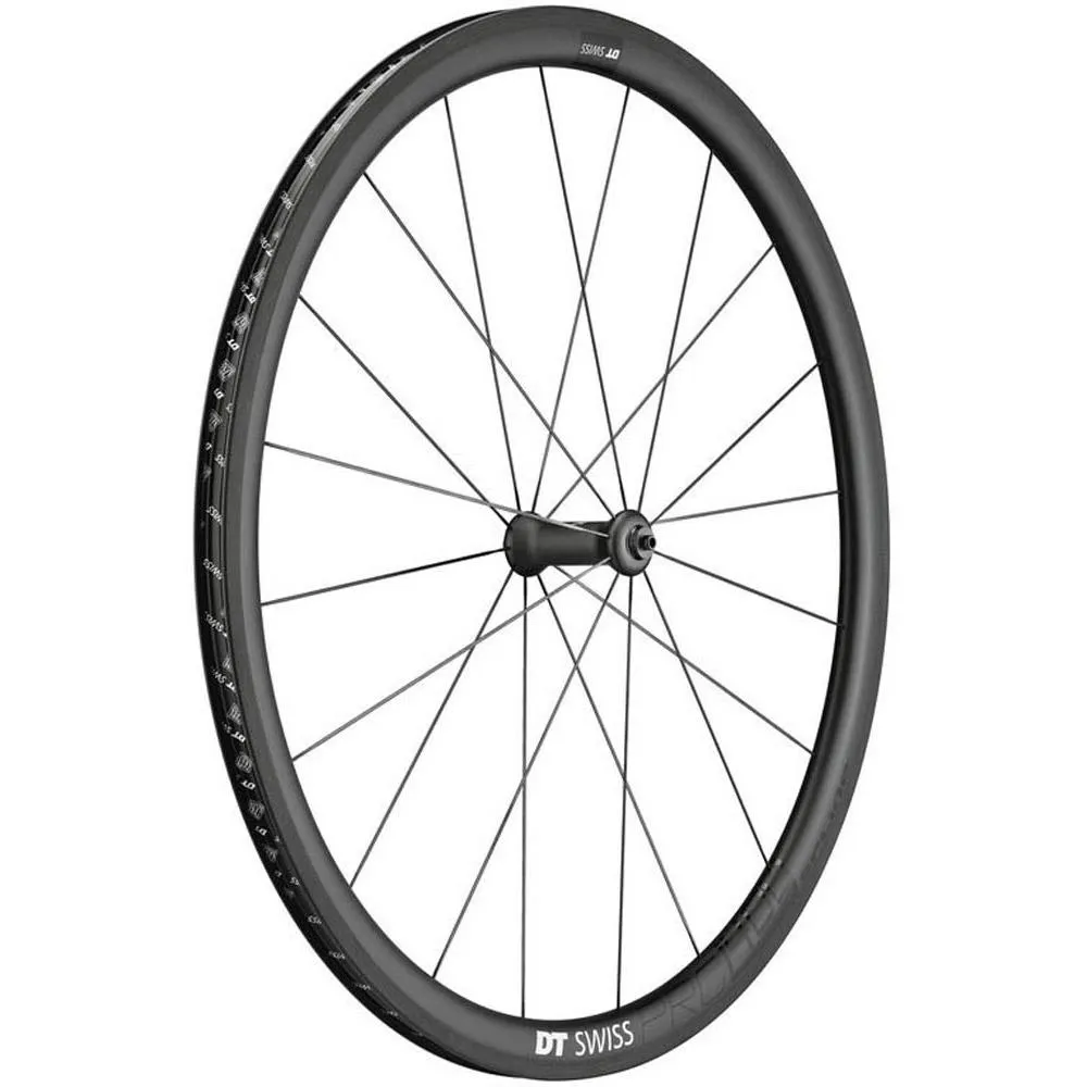 DT Swiss Prc 1400 Spline 35 Tubeless Rennrad-vorderrad, Carbon / black, 9 x 100mm DT Swiss Prc 1400 Spline 35 Tubeless Rennrad-vorderrad, Carbon / black, 9 x 100mm