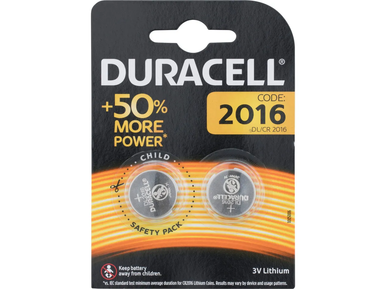 Duracell Lithiumbatterie CR2016 - 2 Stück, One_size Duracell Lithiumbatterie CR2016 - 2 Stück, One_size