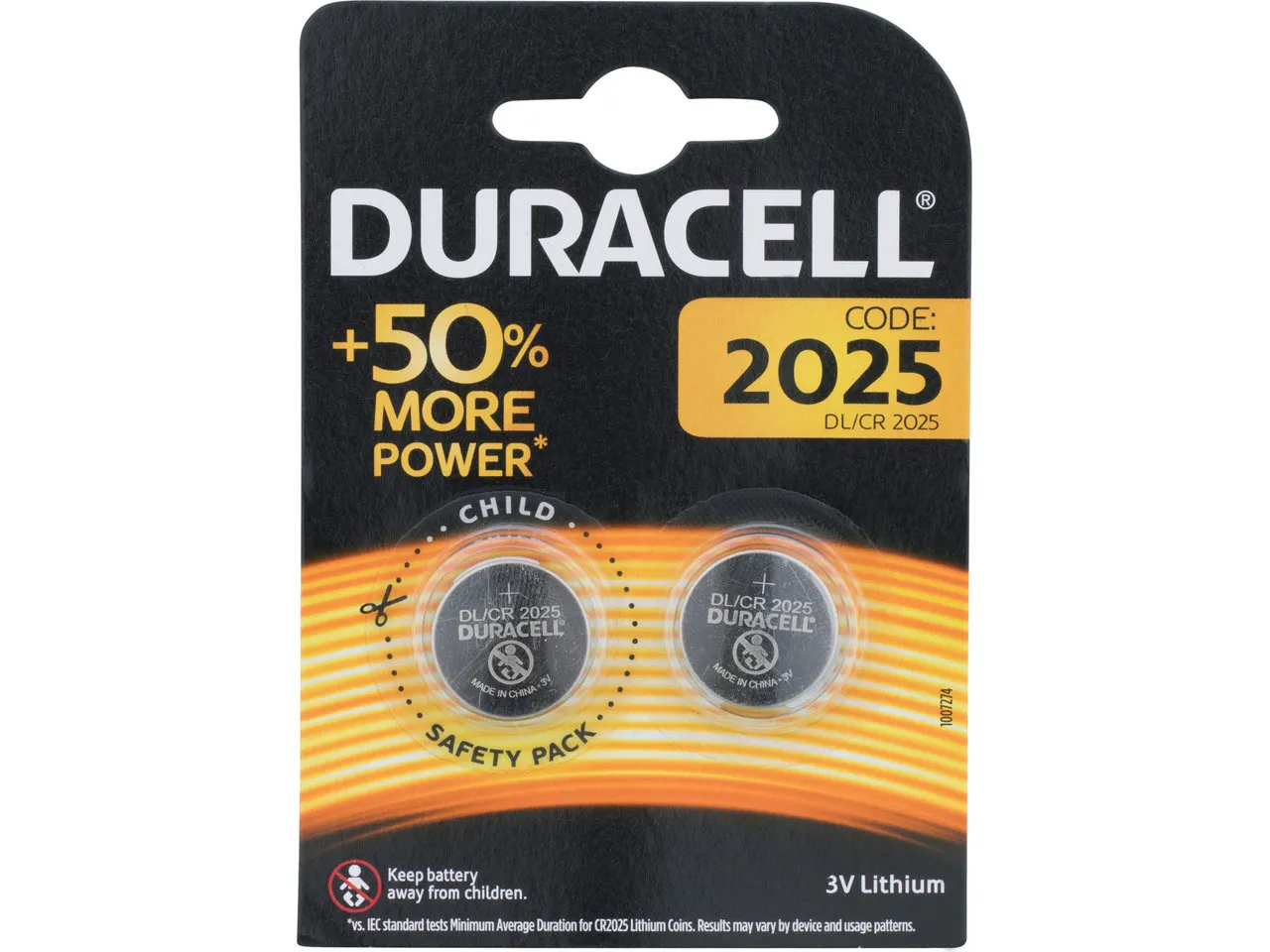 Duracell Lithiumbatterie CR2025 - 2 Stück, One_size