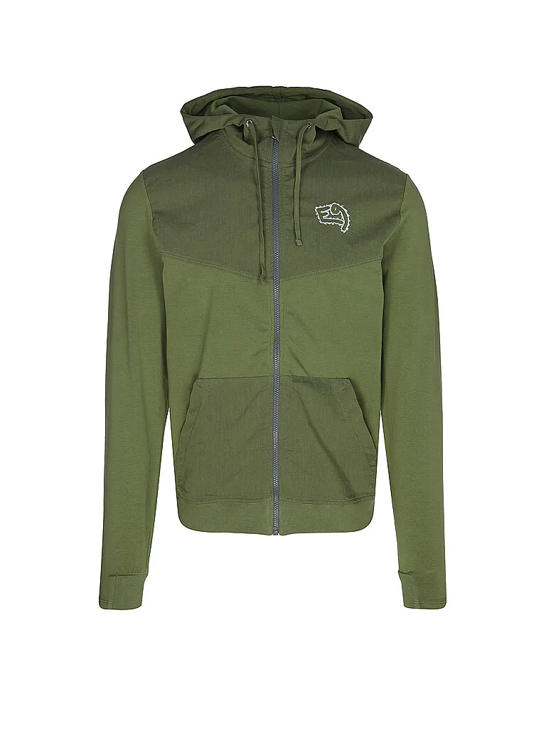 E9 Herren Fleecejacke Zeta Hoodie, Dunkelgrün