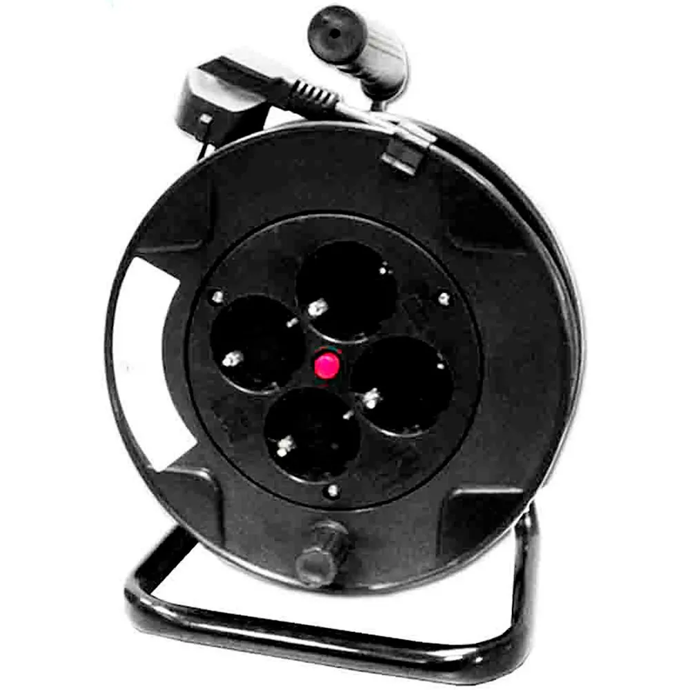 EDM 4 Plugs Kabeltrommel 15 M, Black, One Size EDM 4 Plugs Kabeltrommel 15 M, Black, One Size