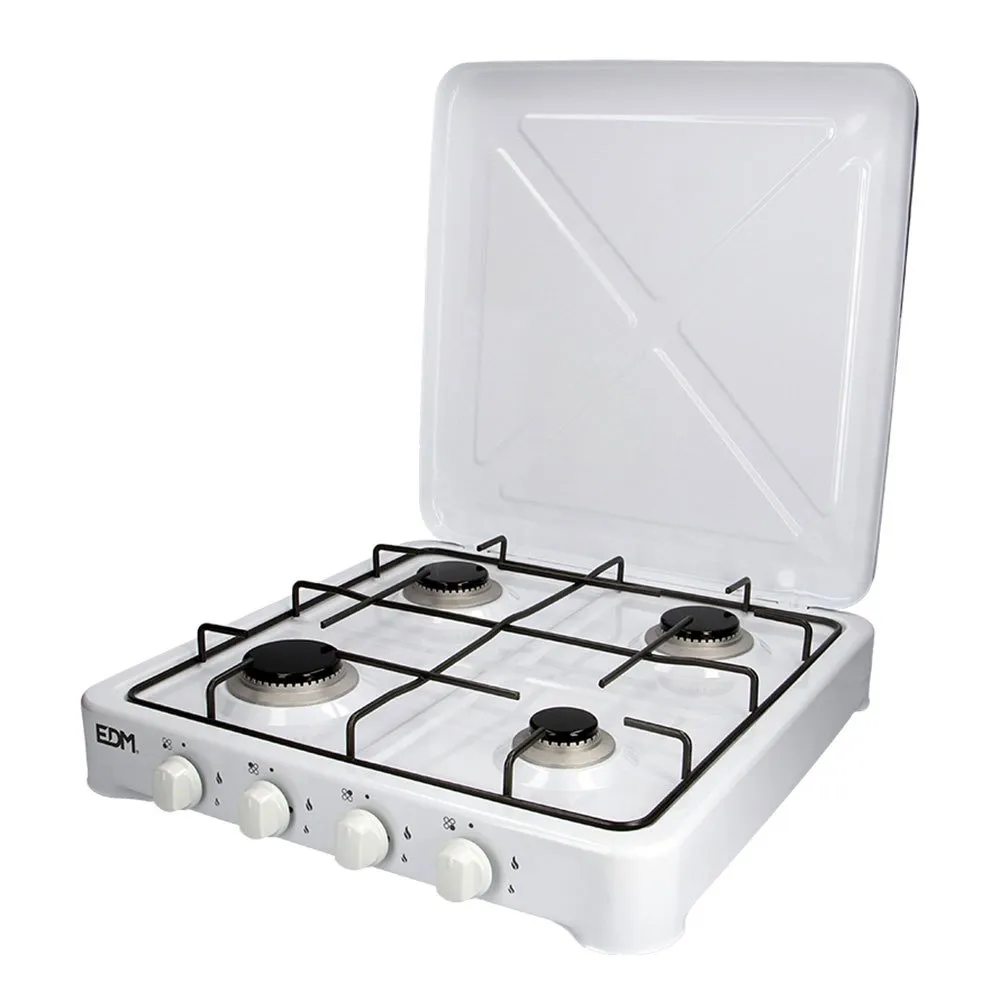 EDM Gas Gaskocher Campingküche 4 Brennern, White / black, One Size EDM Gas Gaskocher Campingküche 4 Brennern, White / black, One Size