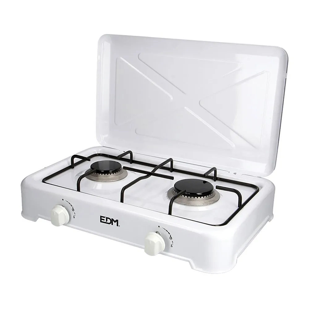 EDM Gaskocher Campingküche 2 Flammen, White / black, One Size EDM Gaskocher Campingküche 2 Flammen, White / black, One Size