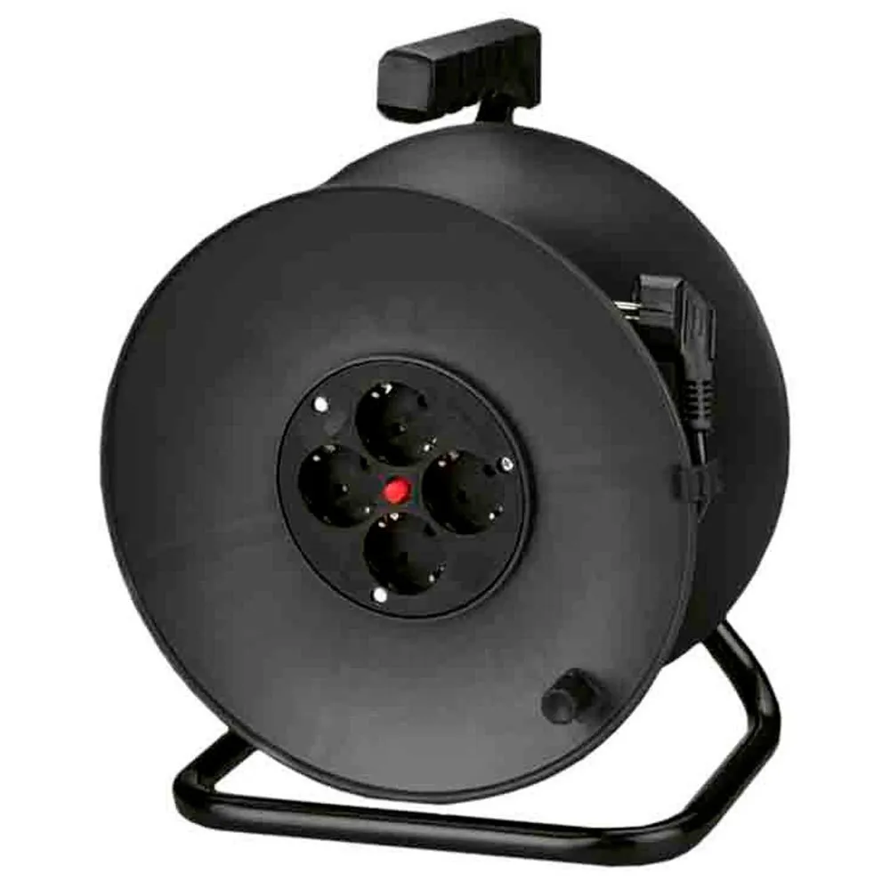 EDM Thermal Protector 4 Plugs 25 M Kabeltrommel, Black, One Size EDM Thermal Protector 4 Plugs 25 M Kabeltrommel, Black, One Size