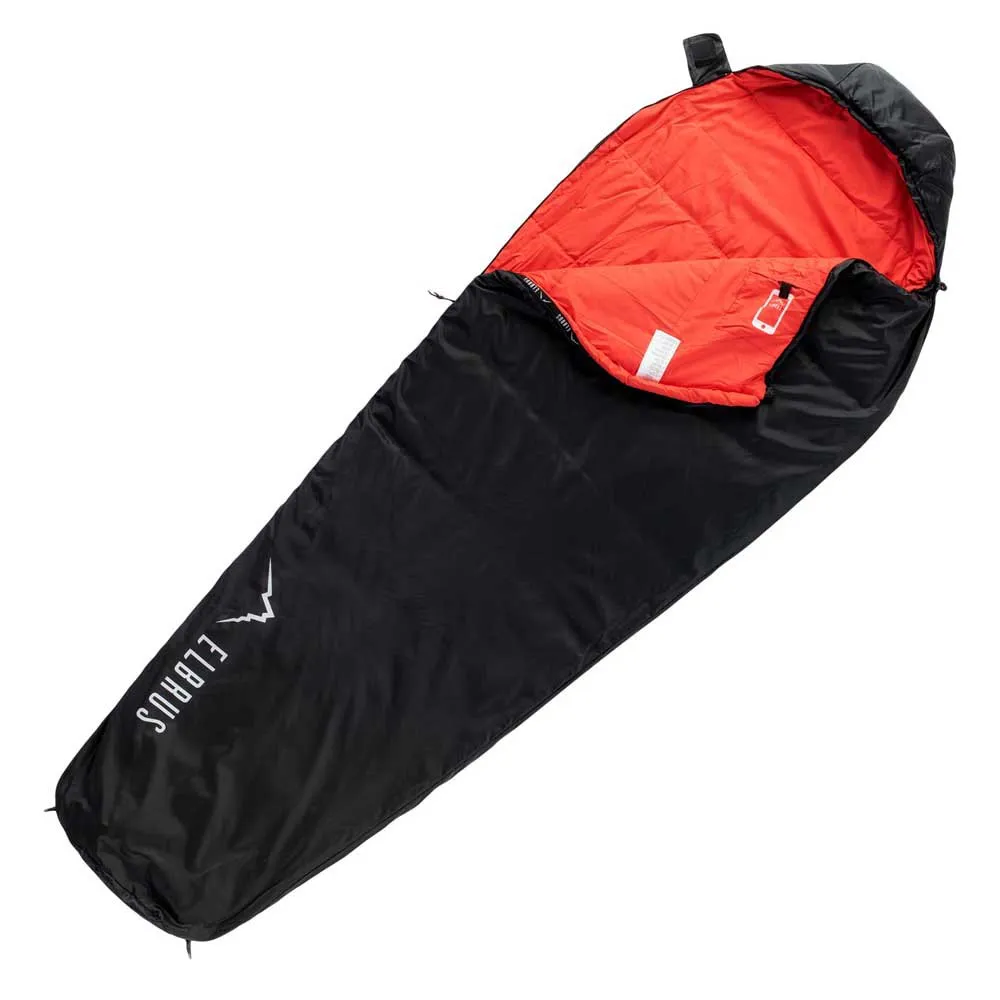 Elbrus Carrylight Ii 1000 Schlafsack, Black / flame scarlet, Right Zipper Elbrus Carrylight Ii 1000 Schlafsack, Black / flame scarlet, Right Zipper