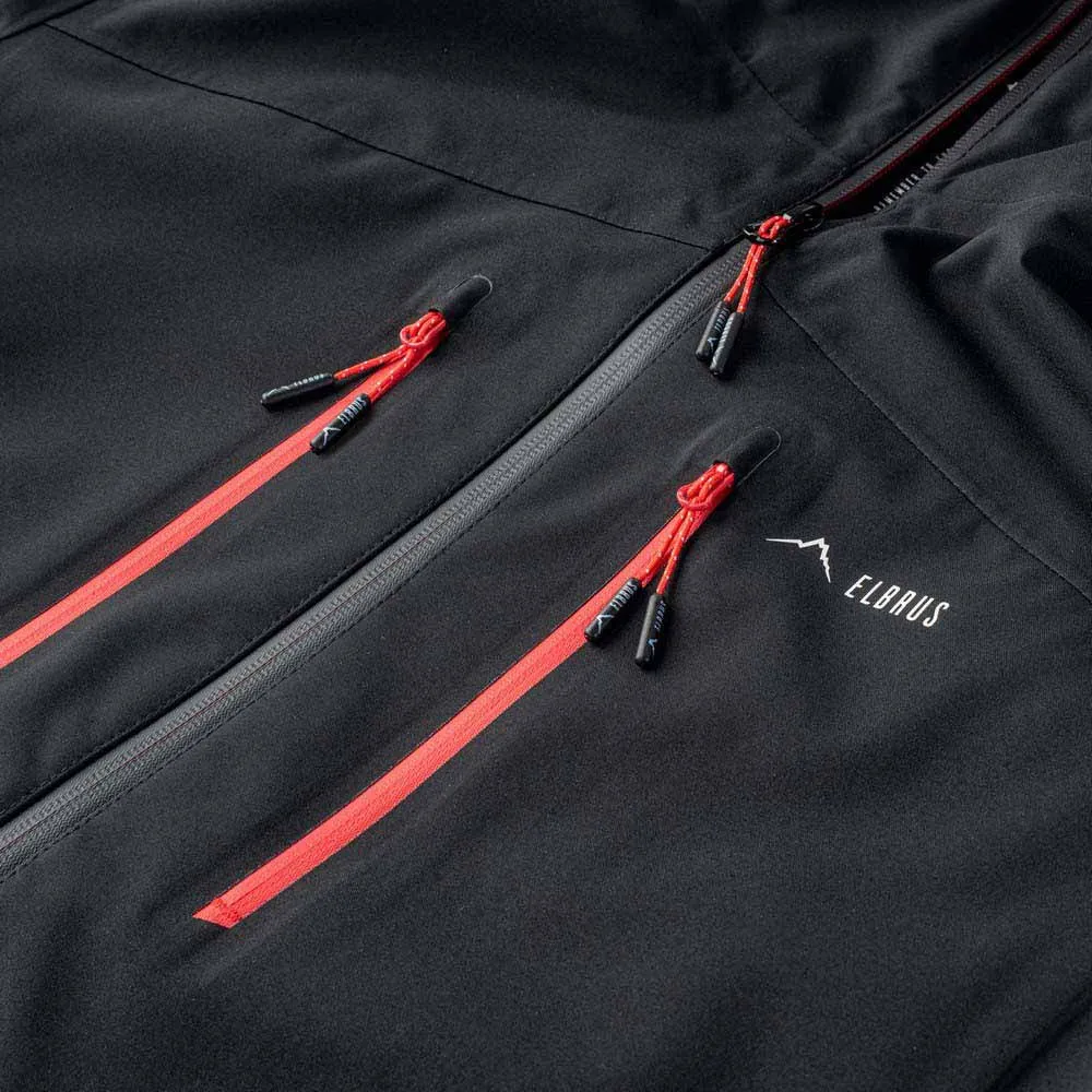 Elbrus Montoni Softshelljacke, Black / flame scarlet