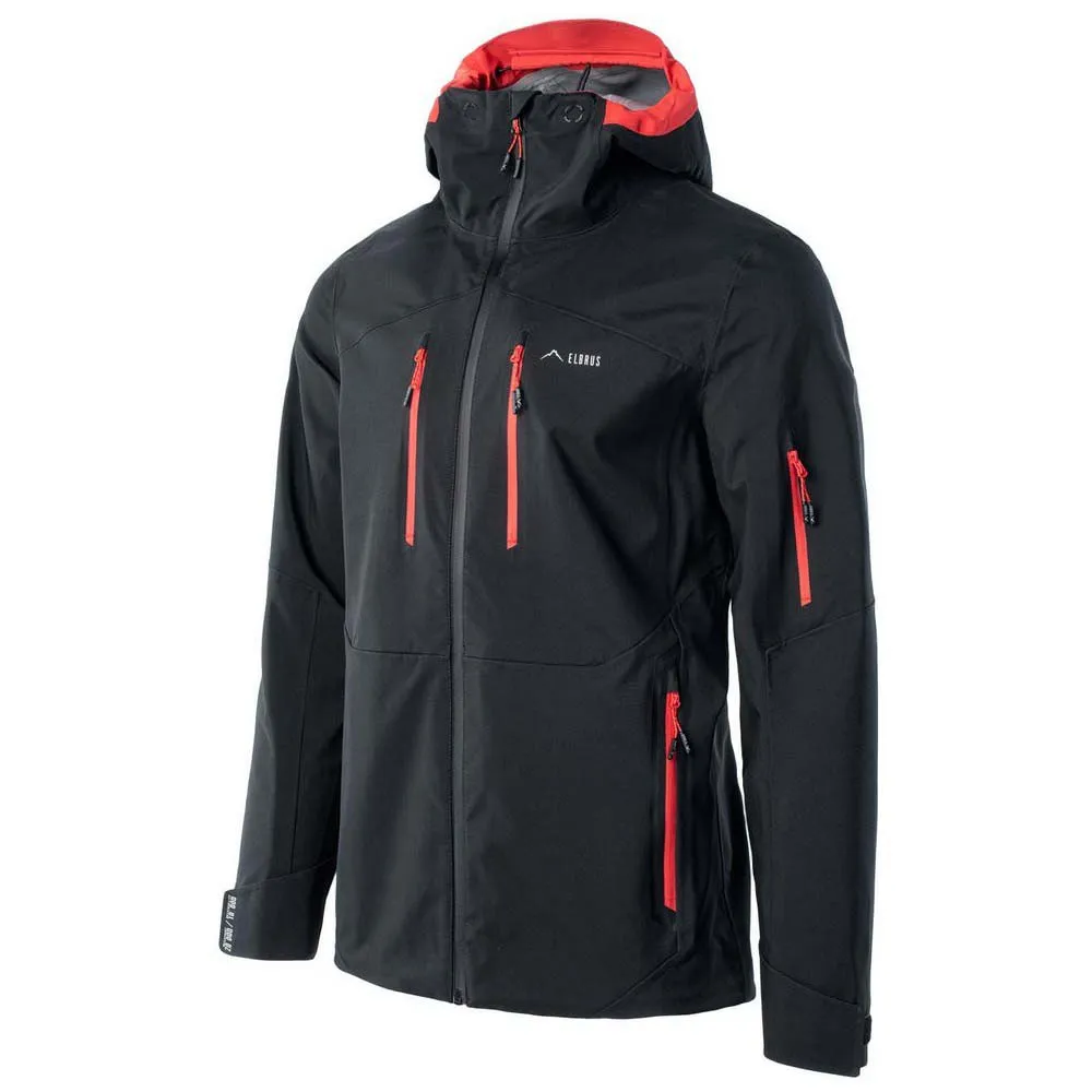 Elbrus Montoni Softshelljacke, Black / flame scarlet