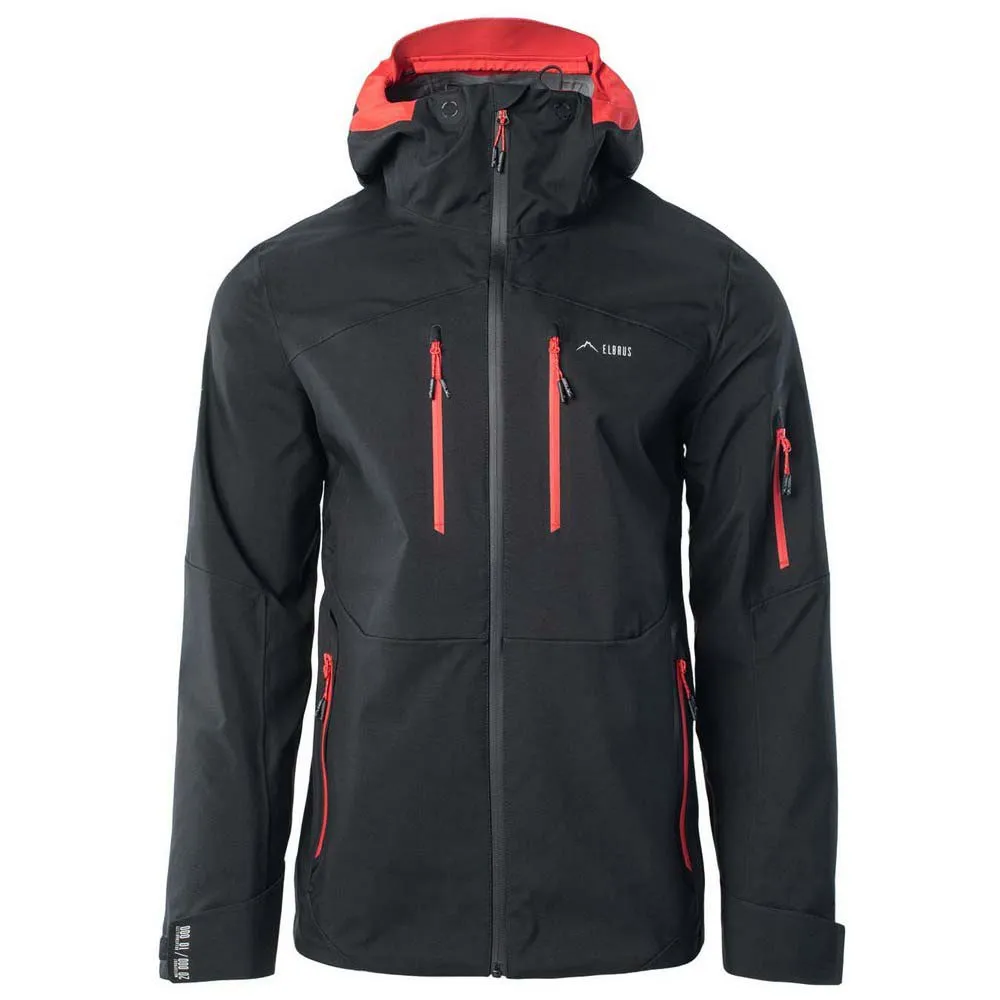 Elbrus Montoni Softshelljacke, Black / flame scarlet