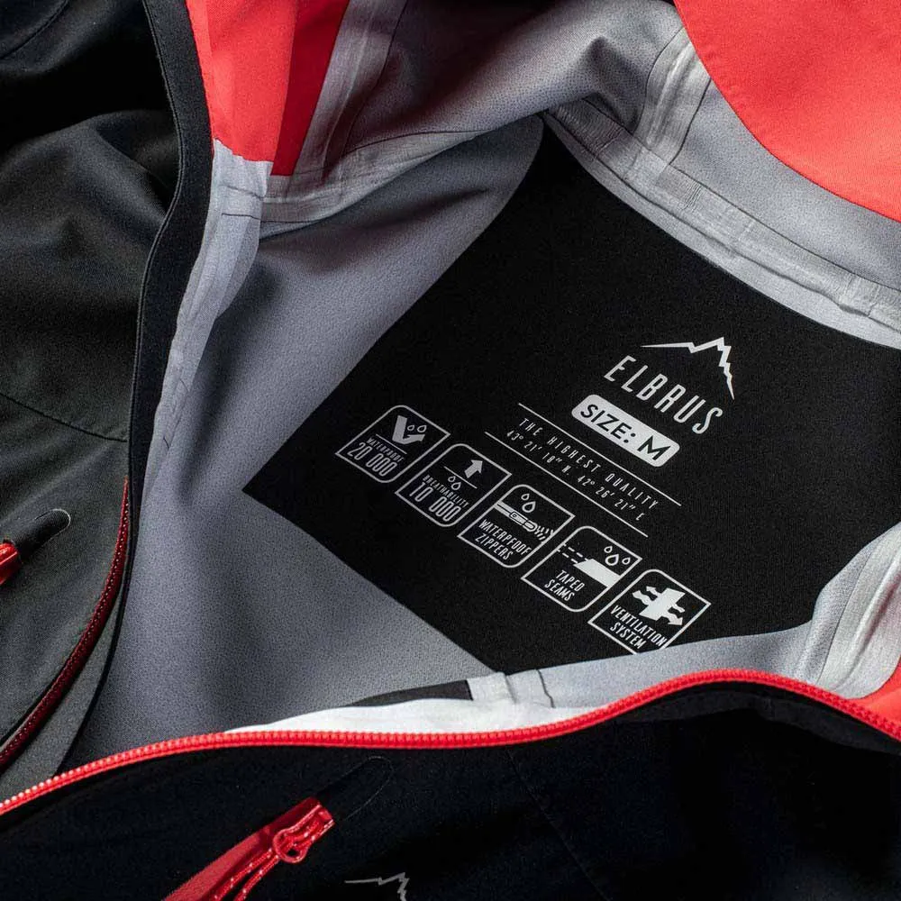 Elbrus Montoni Softshelljacke, Black / flame scarlet