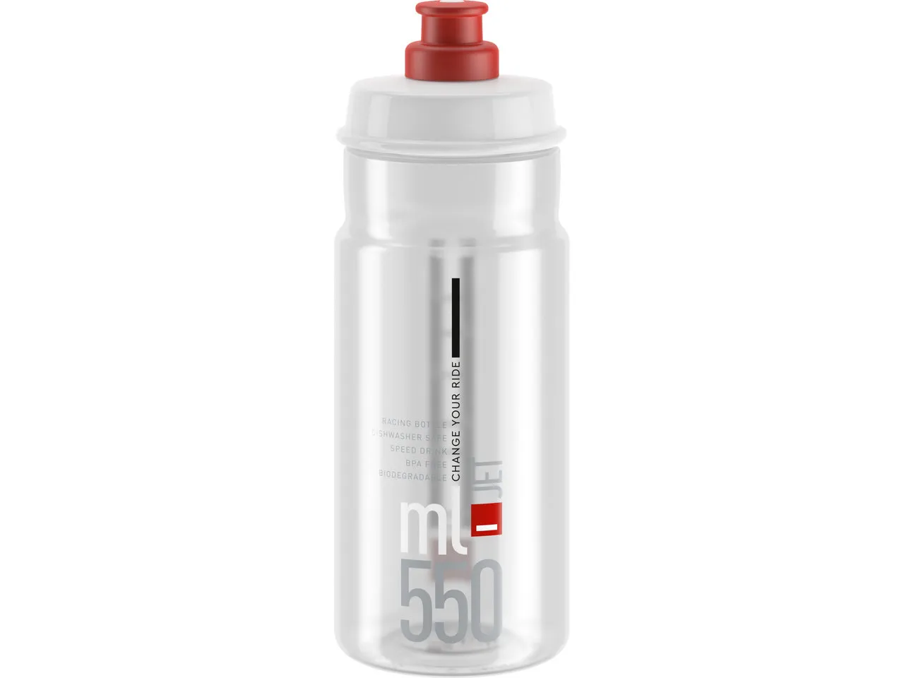 Elite Jet Trinkflasche, Transparent-rot, 550ml Elite Jet Trinkflasche, Transparent-rot, 550ml