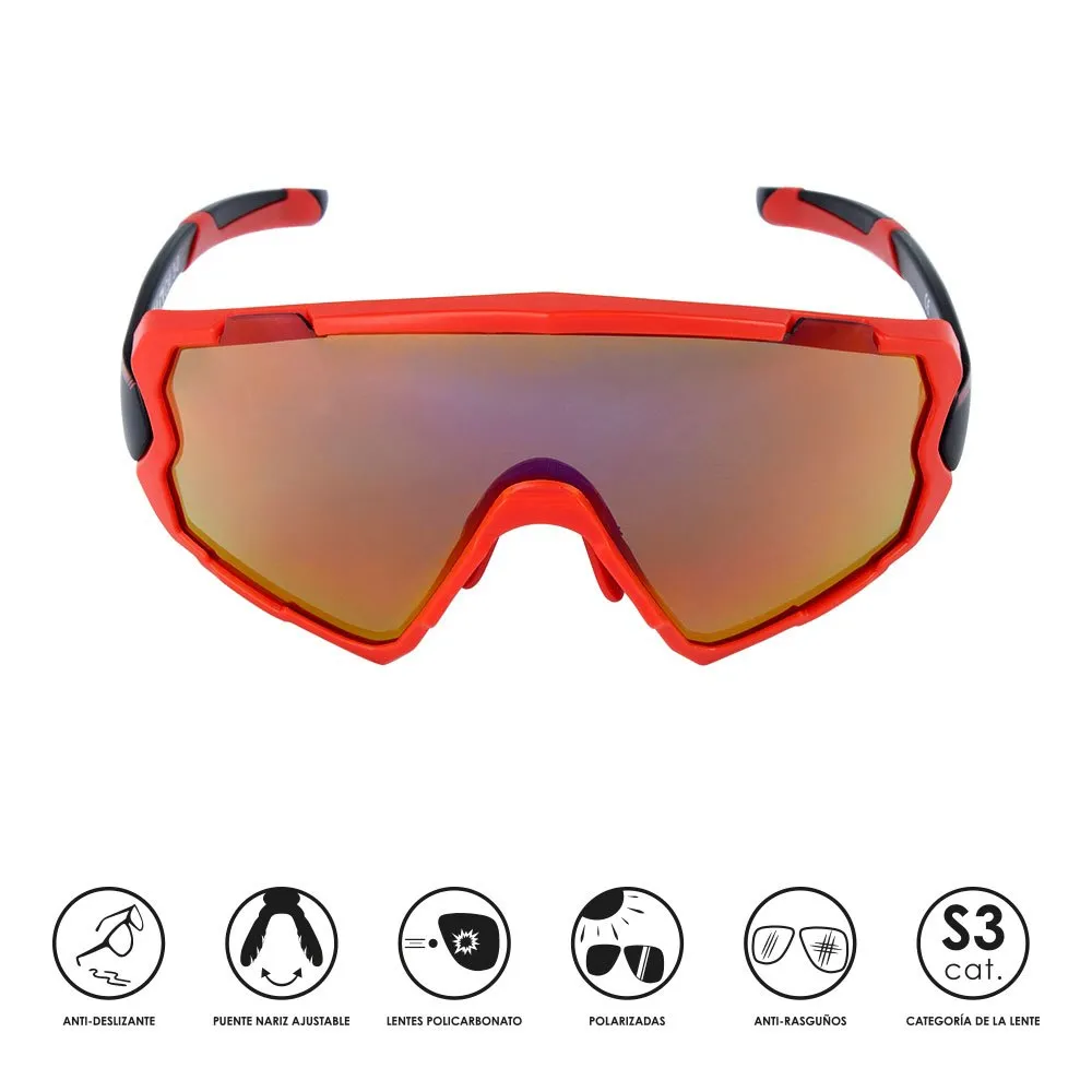 Eltin Full Oversize Sonnenbrille, Black / red, Smoke/CAT3 Eltin Full Oversize Sonnenbrille, Black / red, Smoke/CAT3