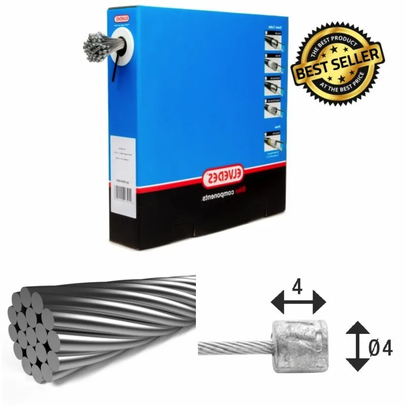 ELVEDES 1x19 Stainless 4x4 Schaltzug 100 Einheiten, Silver, 2250mm ELVEDES 1x19 Stainless 4x4 Schaltzug 100 Einheiten, Silver, 2250mm