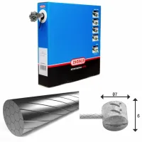 ELVEDES 1x19 Stainless T-nipple 7×6 Bremskabel 100 Einheiten