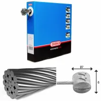 ELVEDES 1x19 Stainless T-nipple 7×6 Bremskabel 50 Einheiten ELVEDES 1x19 Stainless T-nipple 7×6 Bremskabel 50 Einheiten