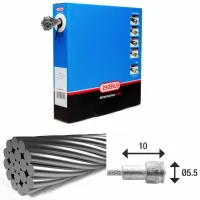 ELVEDES 1x19 Stainless V-nipple 5.5×10 Bremskabel 100 Einheiten ELVEDES 1x19 Stainless V-nipple 5.5×10 Bremskabel 100 Einheiten