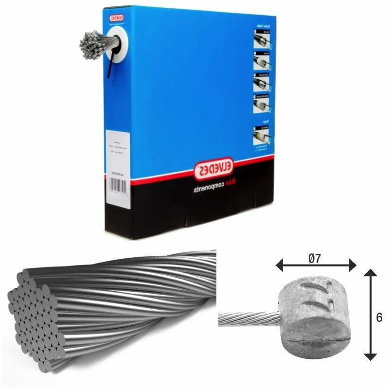 ELVEDES 7x7 Stainless T-nipple 7×6 Bremskabel 100 Einheiten, Silver, 2250mm ELVEDES 7x7 Stainless T-nipple 7×6 Bremskabel 100 Einheiten, Silver, 2250mm