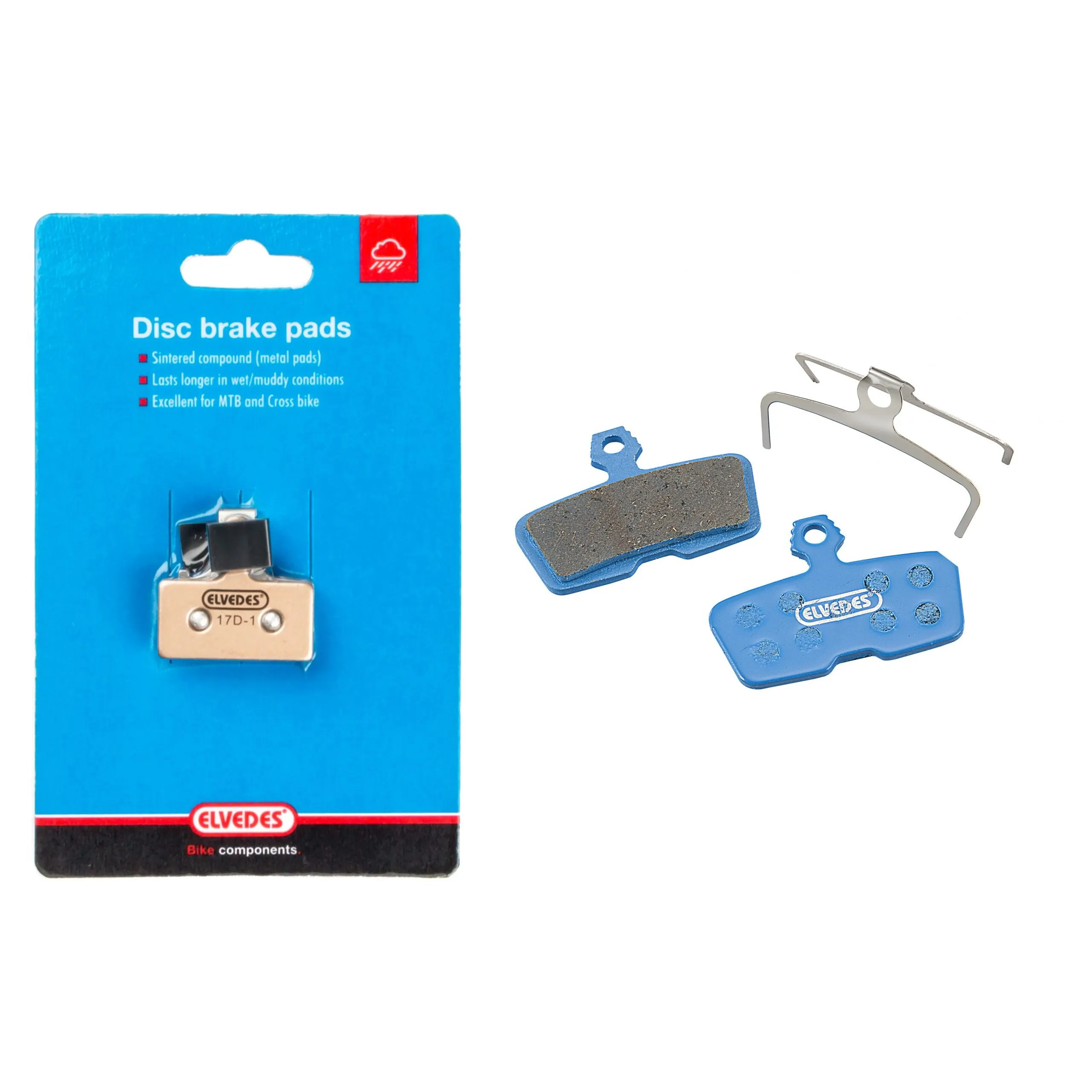 ELVEDES Paar Bremsbeläge Fahrrad organic Avid Code apres 2011 Unisex, blau, TU