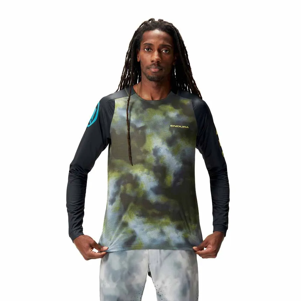 Endura Pixel Cloud Ltd Langarm Enduro Trikot Endura Pixel Cloud Ltd Langarm Enduro Trikot