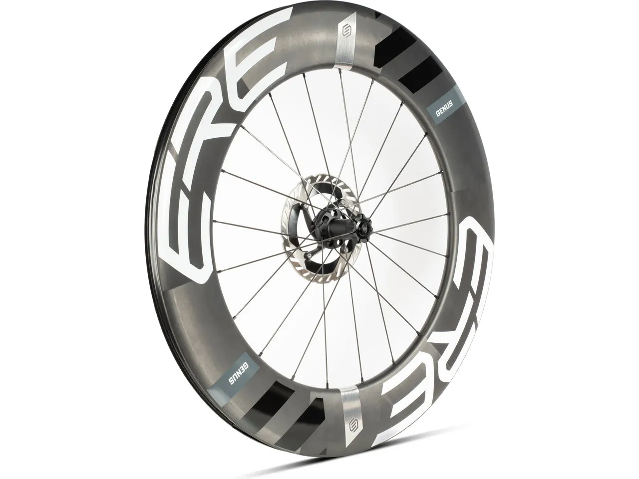 Ere Research Genus AE92-D Carbon Disc Center Lock TT 28" Vorderrad, Schwarz Ere Research Genus AE92-D Carbon Disc Center Lock TT 28" Vorderrad, Schwarz