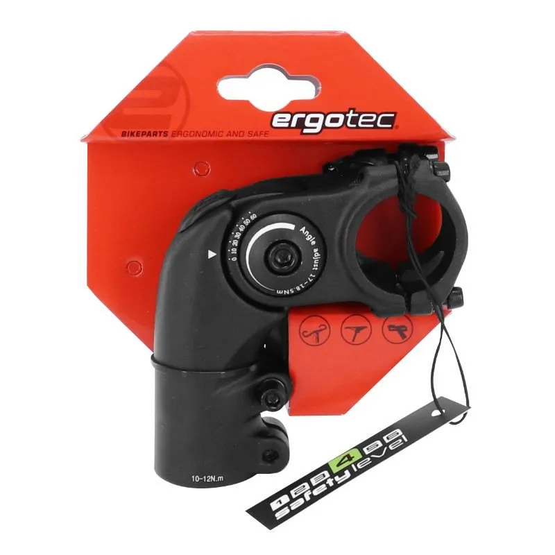 Ergotec Octopus 2 Ahead 28.6/31.8 Mm Fahrradvorbau, Black, 60mm, 0-60º Ergotec Octopus 2 Ahead 28.6/31.8 Mm Fahrradvorbau, Black, 60mm, 0-60º