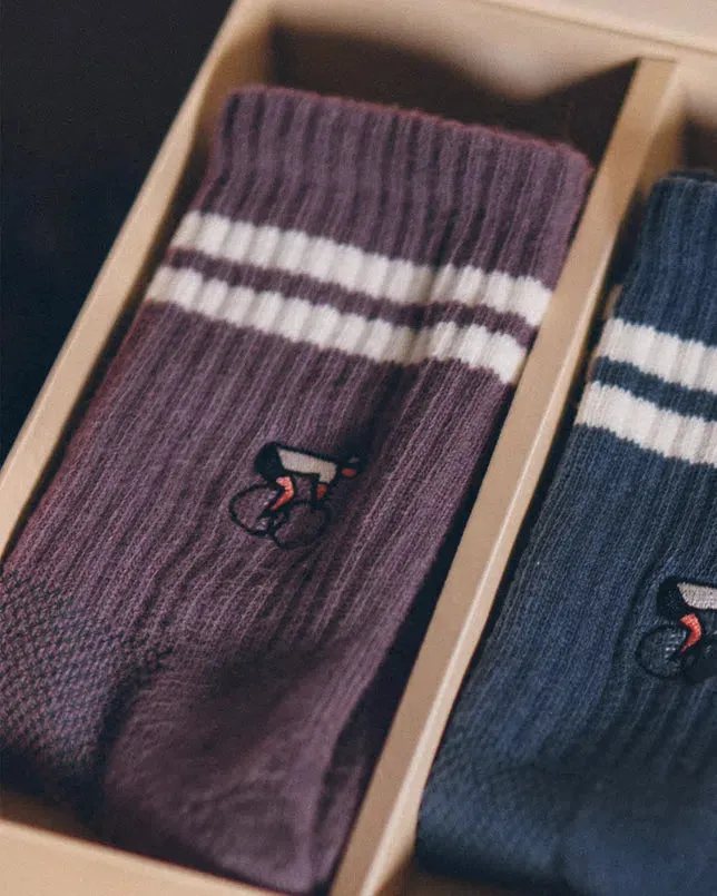 Erstwhile Socken Crew, Purple/ivory